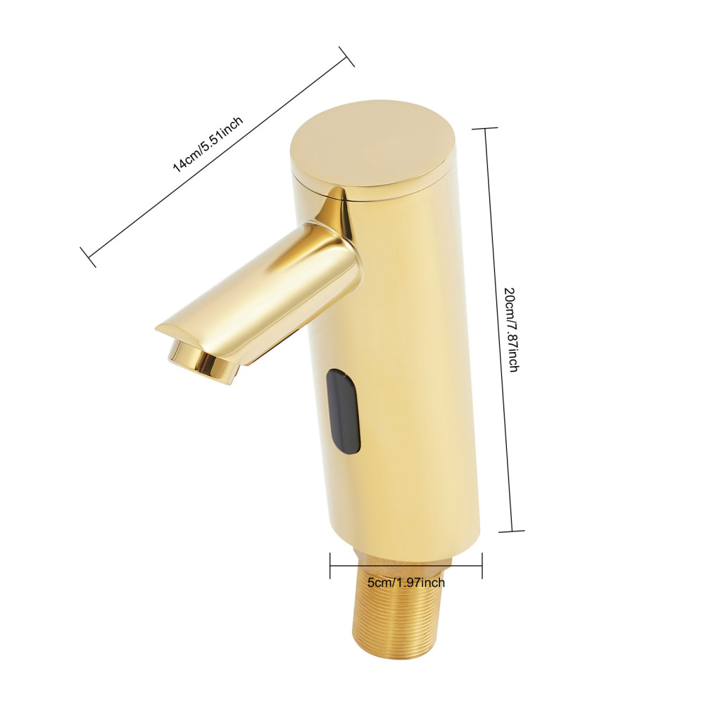 Rubinetto automatico dorato, rubinetto con sensore dorato, rubinetto per lavabo touchless - Caldo e freddo - DC - Standard