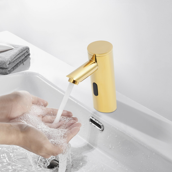 Rubinetto automatico dorato, rubinetto con sensore dorato, rubinetto per lavabo touchless - Caldo e freddo - DC - Standard Rubinetto automatico dorato, rubinetto con sensore dorato, rubinetto per lavabo touchless - Caldo e freddo - DC - Standard