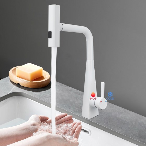 Moderat Superficial Udă Floarea Rubinetto Lavabo Bagno Con Doccetta Estraibile A - Foto 4