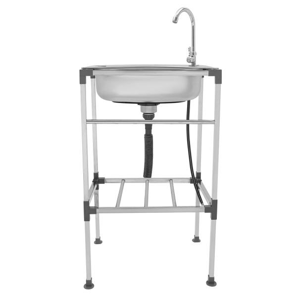 Lavello da cucina, Lavello da cucina in acciaio inox, Capacità di carico: circa 60 kg, 48*35*83 cm, Argento Lavello da cucina, Lavello da cucina in acciaio inox, Capacità di carico: circa 60 kg, 48*35*83 cm, Argento