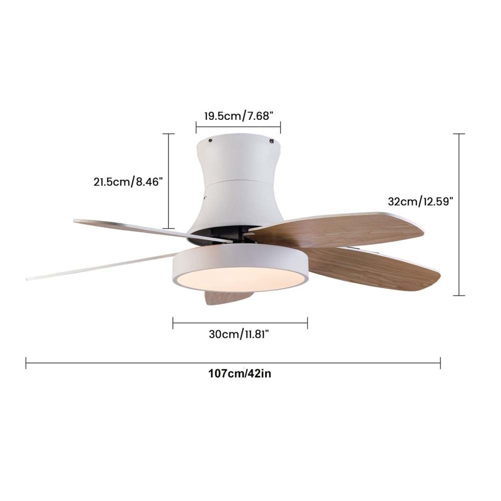Ventilatore da Soffitto Moderno con Faretto LED Dimmerabile da 50 cm, 3500K, Pro