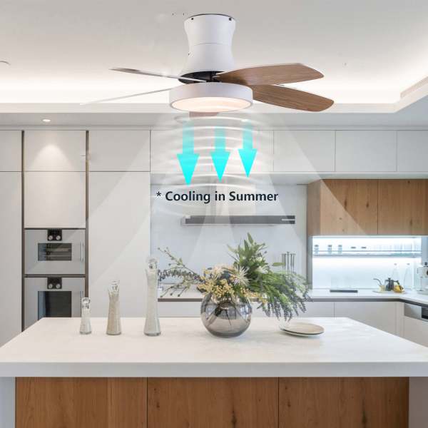 Ventilatore Da Soffitto Da 20 Pollici - Ventilatore Da Soffitto Con Lampadina E 7 Pale In ABS 6 Velocita Regolabili Per Soggiorno