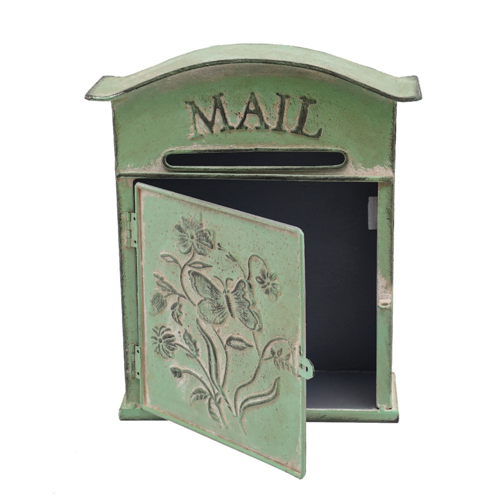 Cassetta Delle Lettere Vintage Da Parete In Metallo Grigio - Per Esterni, Design Rustico Con Magnete | 26x9,5x34 Cm - Foto 14