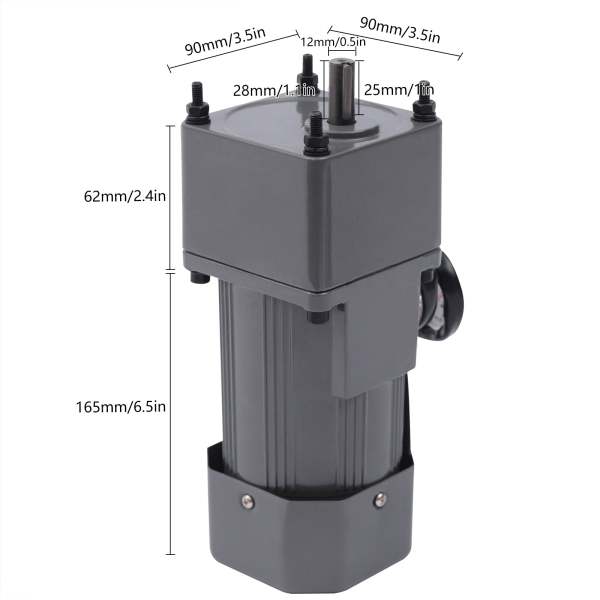 Motoriduttore Elettrico 220V 40W Con Regolatore Di Velocità - Monofase A 68 Giri/min Con Ingressi In Lega Di Alluminio