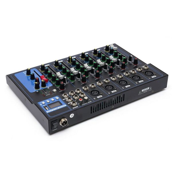 Mixer audio Bluetooth a 7 canali, USB, DJ Sound Console 48 V, alimentazione phantom, per chitarristi, cantanti o produttori. Registratore