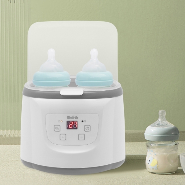 Scaldalatte termostatico 6 in 1, realizzato in materiale PP, con display LED, sterilizzazione a vapore ad alta temperatura, bianco