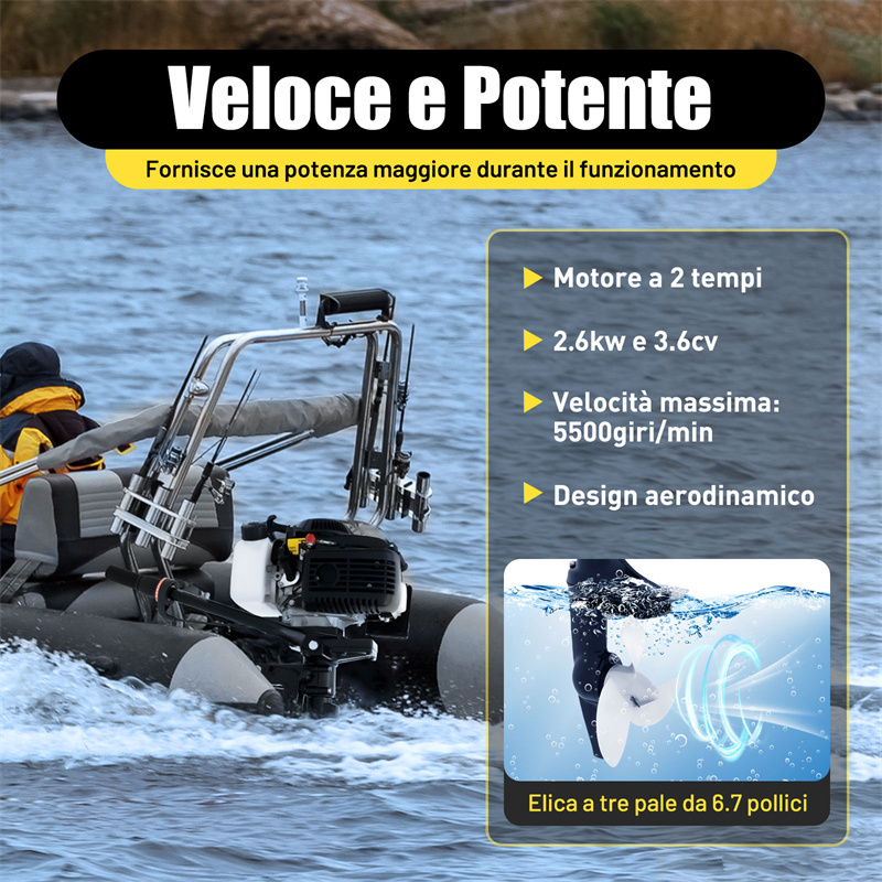 Motore per barche da 3,5-7 CV, 2/4 tempi, raffreddamento a vento
