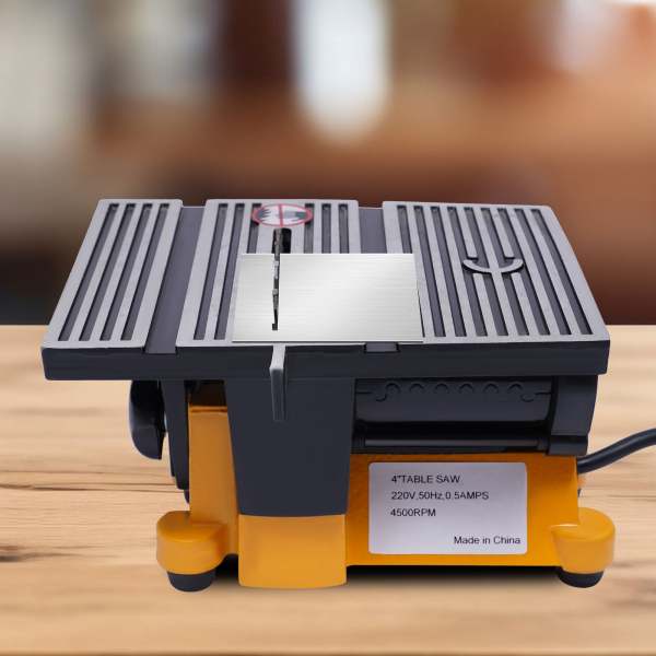 Mini sega circolare da tavolo, diametro della lama: 4 pollici, profondità di taglio: 5/8 pollici