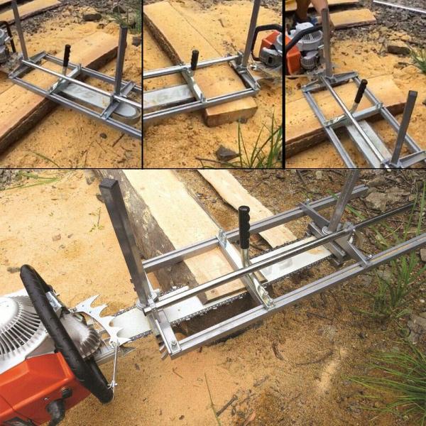 Taglierina per sega a catena regolabile da 48 pollici, attrezzi per il montaggio portatile, frese in alluminio e acciaio