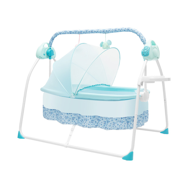 Altalena Automatica per Bambini Dondolo Neonati Elettrico Portata 25 kg, 5 velocità di Oscillazione