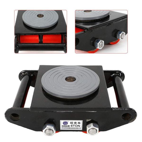 6T 13200lb Carrello di trasporto industriale, ruote per carichi pesanti, 4 ruote tonde in acciaio