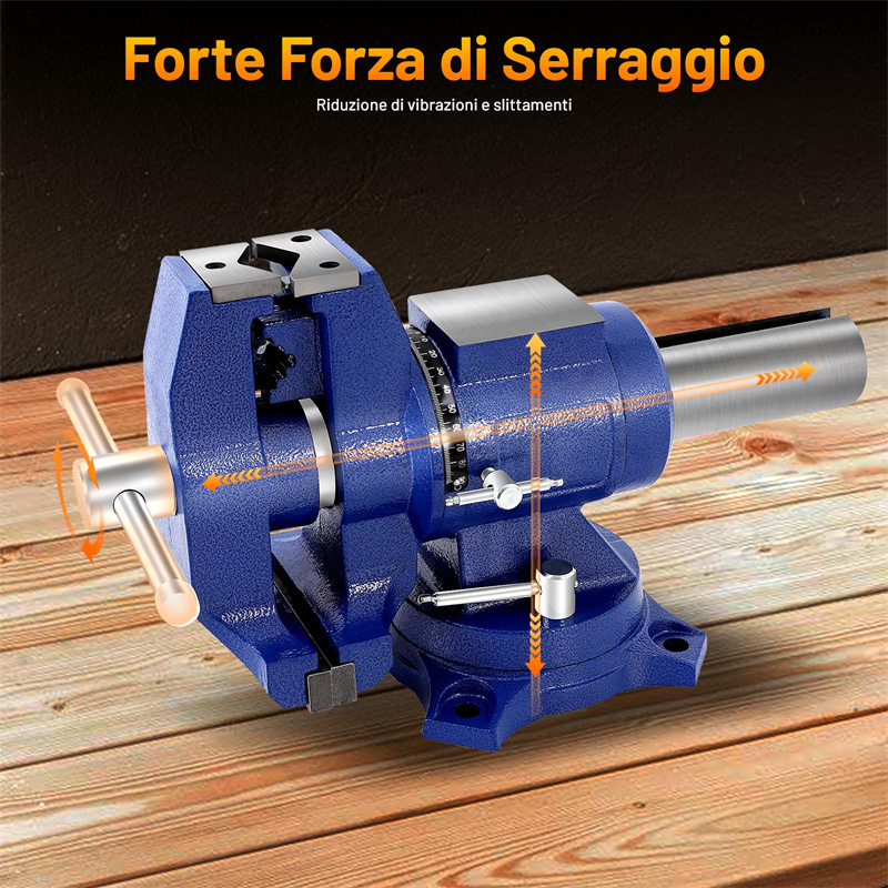 Morsa Universale Con Base Girevole 360° - 8,4 Cm - Serraggio Rapido Per Fai Da Te E Lavoro Legno