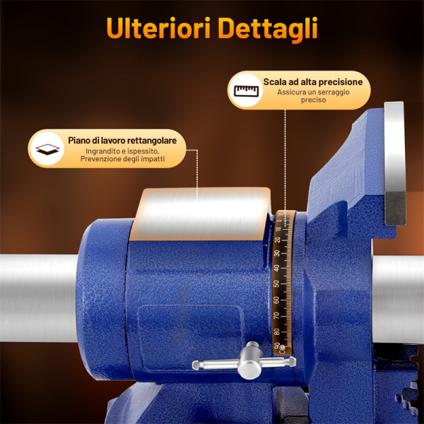 Morsa Da Banco Incudine Forgiata DAYUAN 6'' Con Base Girevole 360° E Ganasce Temprate