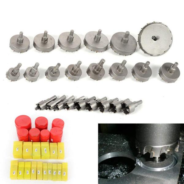 23 TCT set sega a tazza in metallo duro con punta circolare 16-100 mm per acciaio inossidabile