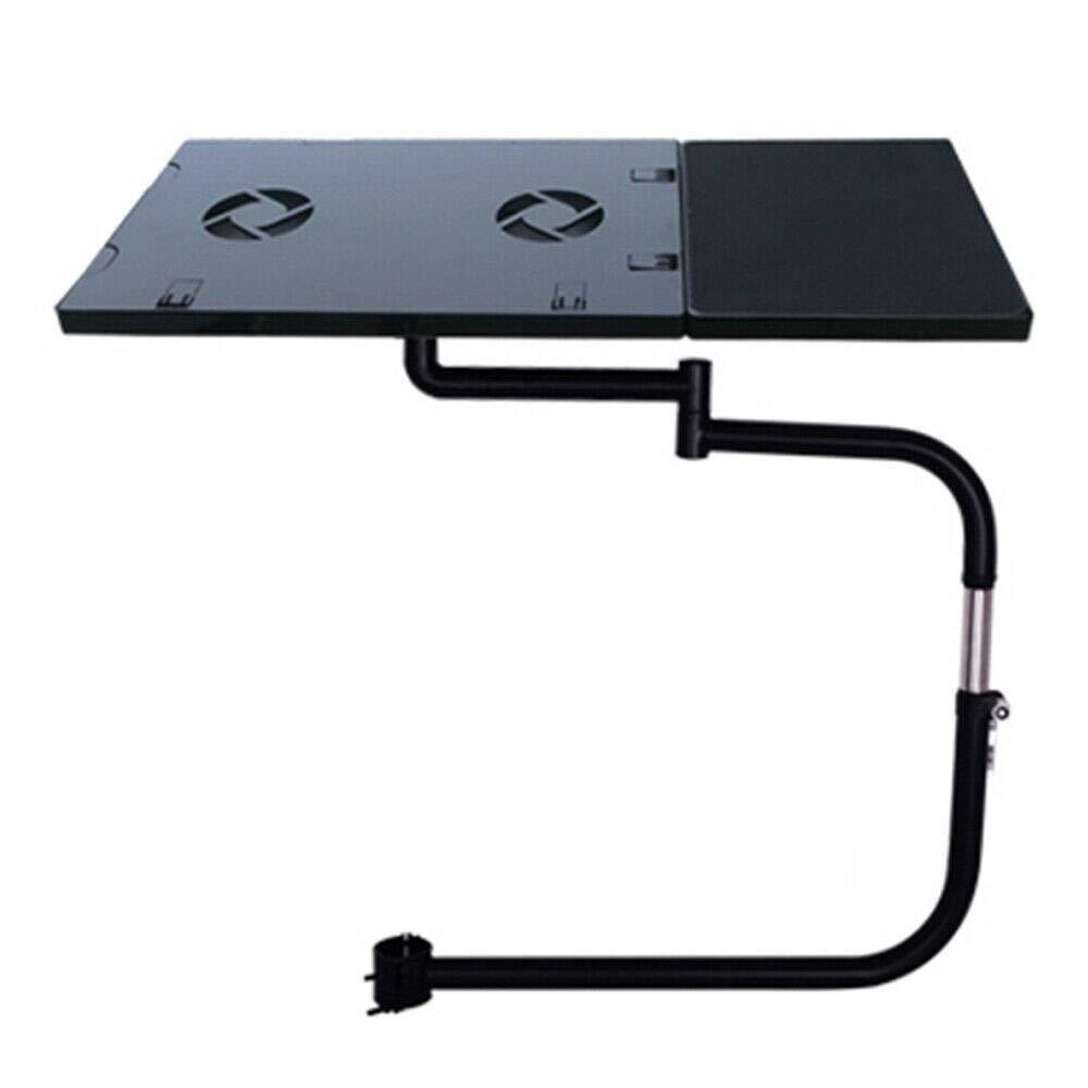 Tavolino Regolabile Per Computer Portatile – Con Supporto Per Mouse E Tappetini – In Acciaio Inox E ABS – Altezza Regolabile, Inclinabile E Girevole A 360°