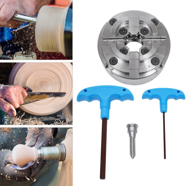 Mandrino A 3 Ganasce VEVOR Per Tornio - Autocentrante, Diametro 160mm - Foto 7