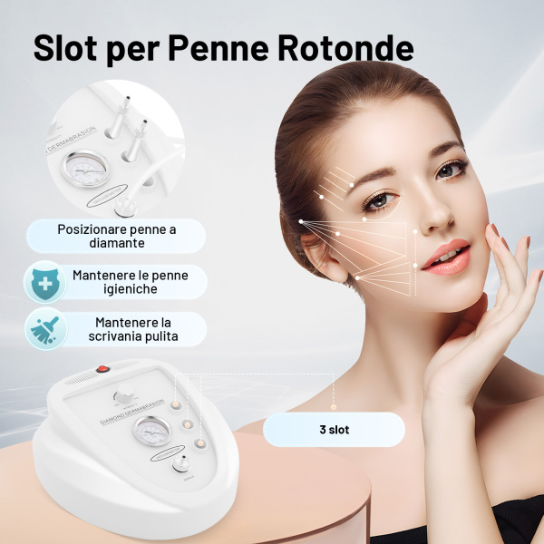 Dispositivo di microdermoabrasione per la cura del viso della macchina per dermoabrasione diamantata 3in1 professionale