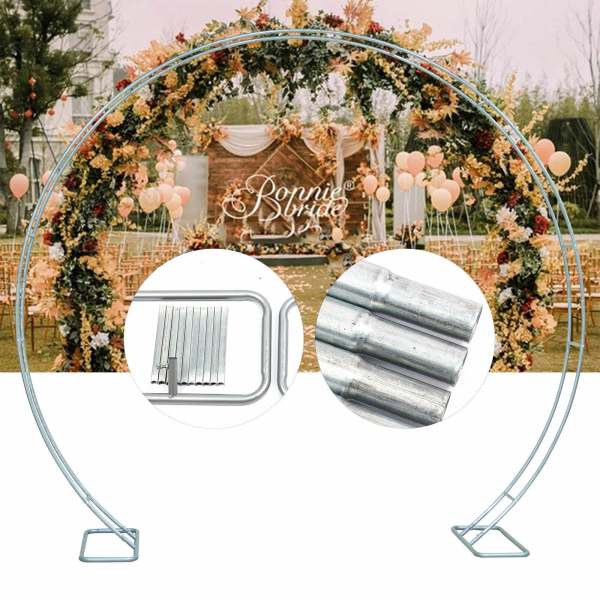 Decorazione per feste di matrimonio con supporto per arco a corona in metallo rotondo da 9,5 piedi