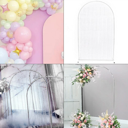 Arco In Metallo Per Matrimonio E Feste – 3x3 M, Piedini Stabili, Dorato, Montaggio Senza Attrezzi, Portata 10 Kg