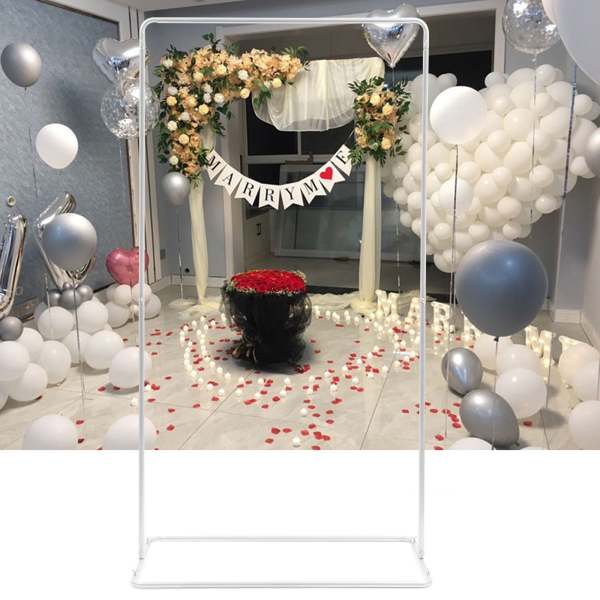 HuKaiL Griglia Metallica per Piante Rampicanti Arco Quadrato per Matrimonio, Bianco, Rosa, Arco in Metallo per Matrimonio con Resistenza fino a 10KG, Arco da Giardino per Piante per Festa di