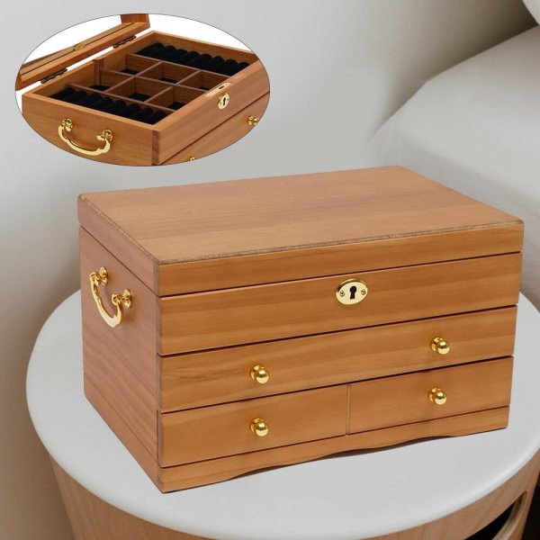 CHOSIN Portagioie in legno da donna, grande organizer per