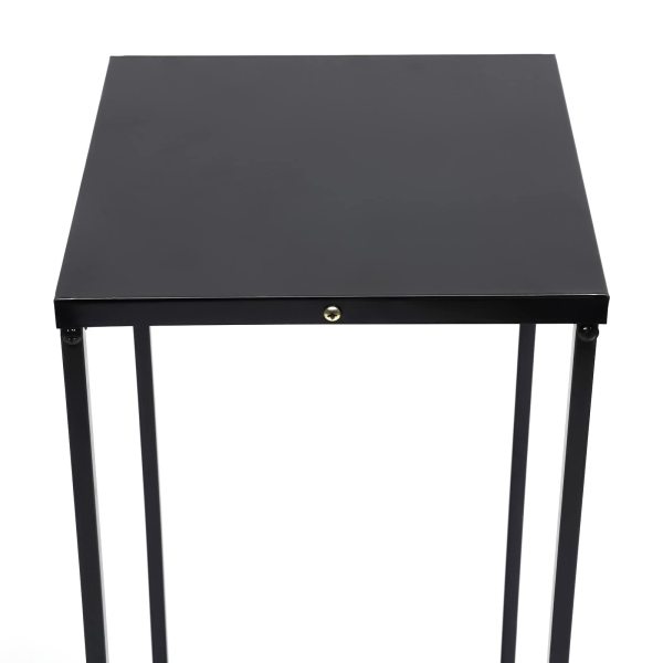 HowHomely - Supporto per fiori nero in metallo, 100 cm di altezza - Solido sgabello per piante in forma esagonale - Supporto per piante in stile loft