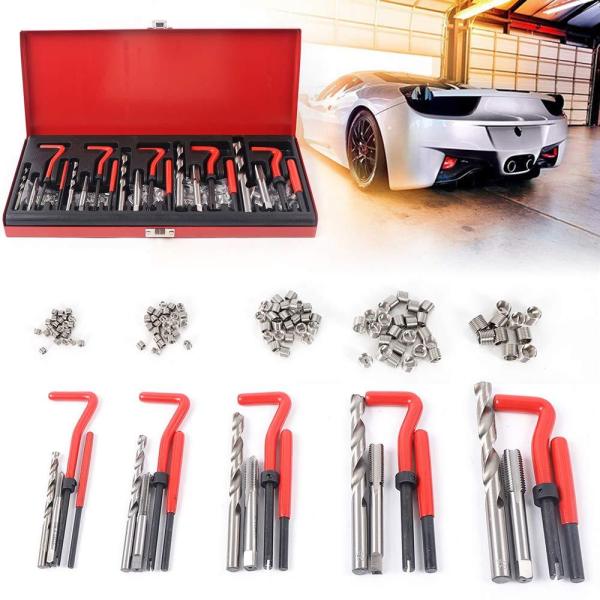 Set di 131 attrezzi per la riparazione di filettature M5 M6 M8 M10 M12