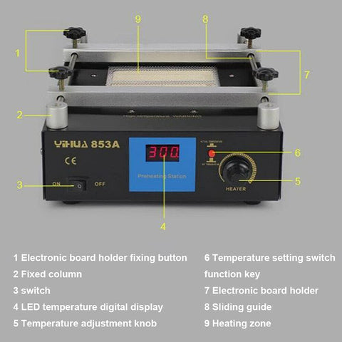 Stazione Saldatura A Piastra Calda 700W 220V - Riscaldamento Uniforme Fino A 400°C, Ideale Per Riparazione SMD E PCB