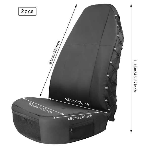 Coprisedili anteriori per auto 52x49x81cm, coprisedili 2 pezzi, coprisedili per la maggior parte dei sedili per auto sul mercato come auto, SUV
