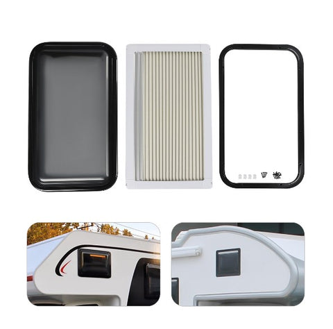 Finestra Per Roulotte In Alluminio - 600x300 Mm, Scorrevole Con Zanzariera, Nero - Foto 2