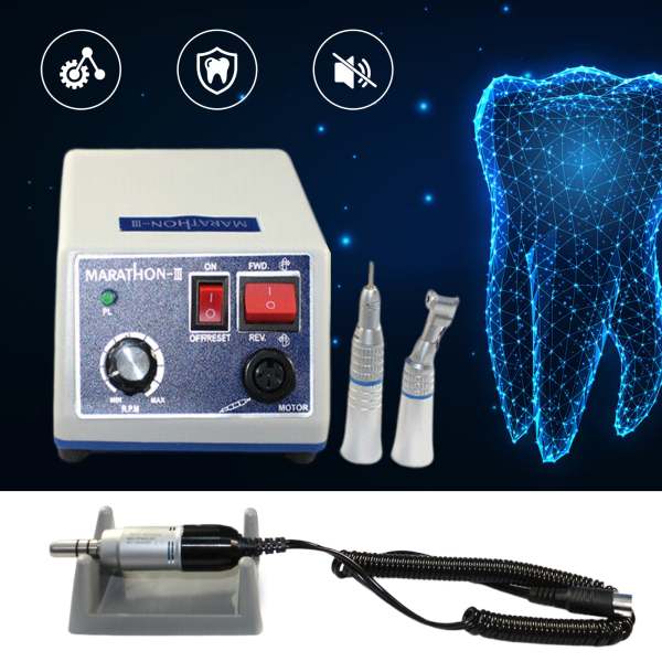 Laboratorio dentistico, micromotore Marathon, 35K rpm, dritto e contrangolo