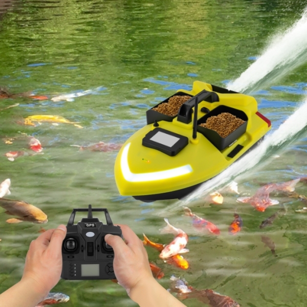 Barca Da Pesca Telecomandata 500m - Con Luce LED, Porta Esche Grande, Caricamento 1.5kg