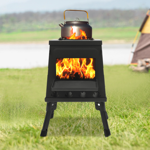 Stufa a Legna da Campeggio Antivento Pieghevole in Acciaio Inox, Pentole Stufa da Esterno Portatile a Legna Stufa da Tenda per 3-5 persone Stufa a Legna da Campeggio Antivento Pieghevole in Acciaio Inox, Pentole Stufa da Esterno Portatile a Legna Stufa da Tenda per 3-5 persone