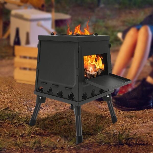 Stufa a Legna da Campeggio Antivento Pieghevole in Acciaio Inox, Pentole Stufa da Esterno Portatile a Legna Stufa da Tenda per 3-5 persone Stufa a Legna da Campeggio Antivento Pieghevole in Acciaio Inox, Pentole Stufa da Esterno Portatile a Legna Stufa da Tenda per 3-5 persone