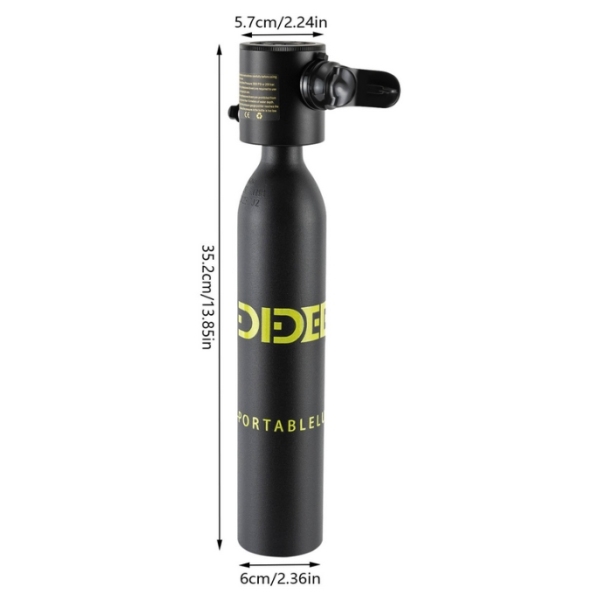 Mini bombola di ossigeno per immersioni subacquee, 5-10 minuti di utilizzo, attrezzatura subacquea portatile da 0,5 l, muta da sub