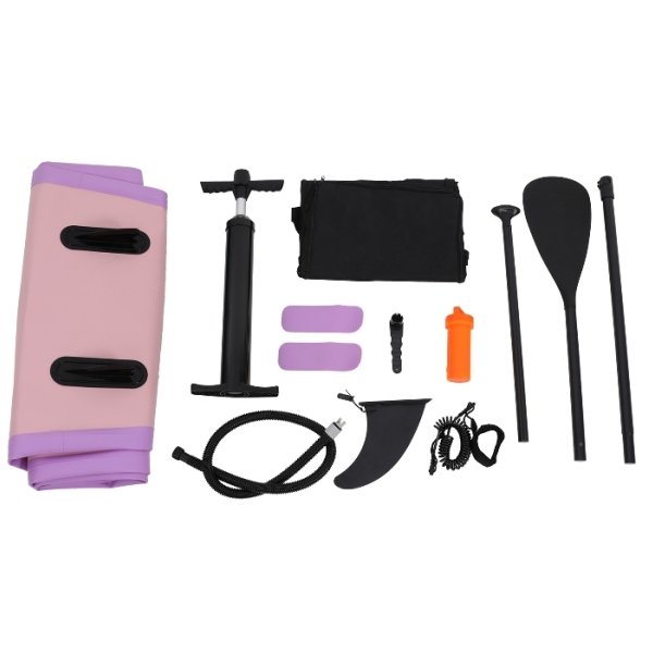Tavola da surf gonfiabile portatile, materiale rinforzato, materiale PVC, 305*76*10 cm-rosa