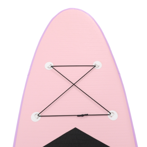 Tavola da surf gonfiabile portatile, materiale rinforzato, materiale PVC, 305*76*10 cm-rosa