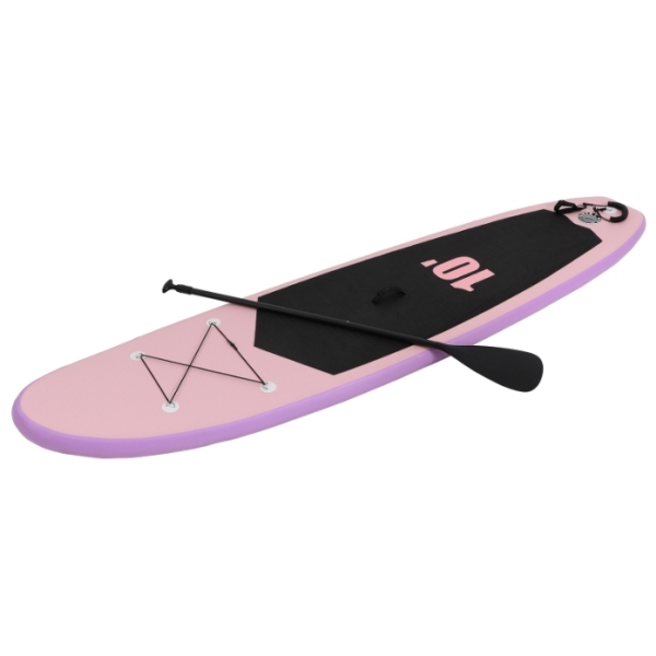 Tavola da surf gonfiabile portatile, materiale rinforzato, materiale PVC, 305*76*10 cm-rosa