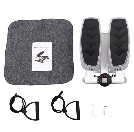 Mini Stepper Con Display LED E Fasce Elastiche - Attrezzo Per Allenamento A Casa, Per Gambe E Braccia