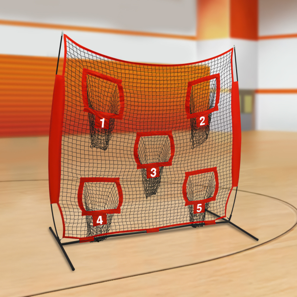 Rete da lancio da rugby, Rete da lancio da rugby con 5 tasche per bersagli, Rete da lancio 2,1x2,1 m - Rossa Rete da lancio da rugby, Rete da lancio da rugby con 5 tasche per bersagli, Rete da lancio 2,1x2,1 m - Rossa