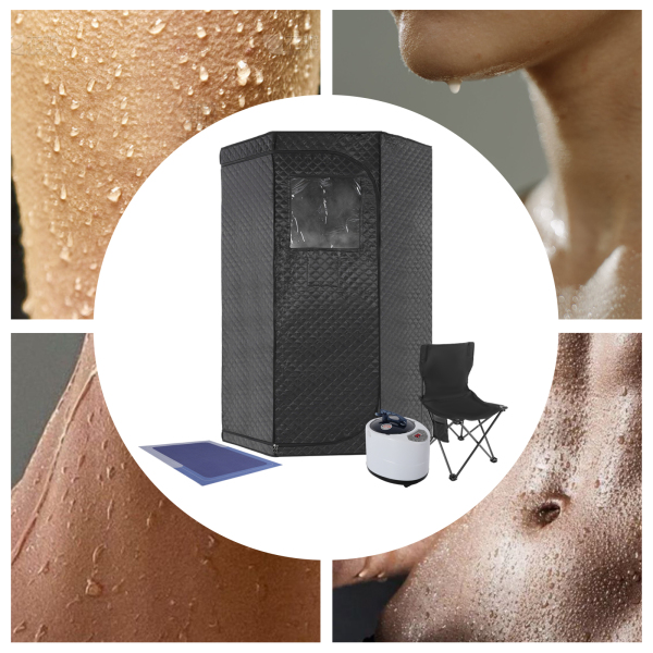Box Vapore Portatile, Spa Personale per Interni, Bagno di Vapore Rilassante - Tenda a Cinque Angoli + Sedia Pieghevole + Cuocitore a Vapore