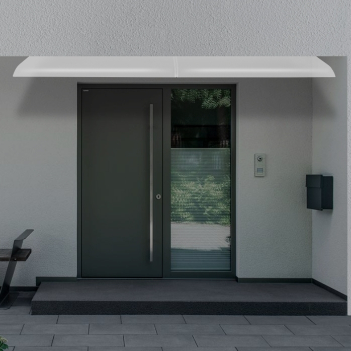 Tettoia Per Porta In PET Trasparente - Baldacchino Antipioggia 200x40 Cm Per Ingresso, Balcone O Finestre