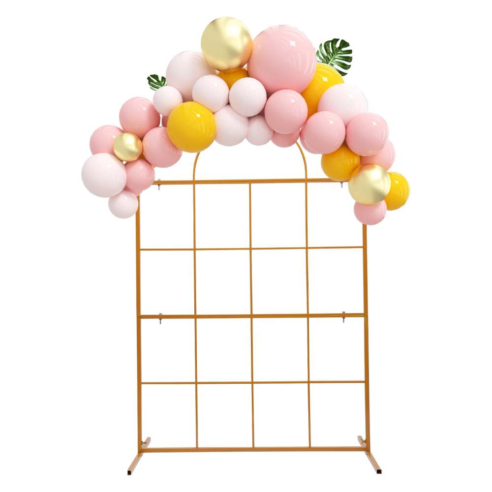 Supporto per palloncini Arco gratuo Supporto a forma di piegatura Colonna per palloncini con base Matrimonio Compleanno Festa Baby Showers Decorazioni 2.8M/1.9M  15