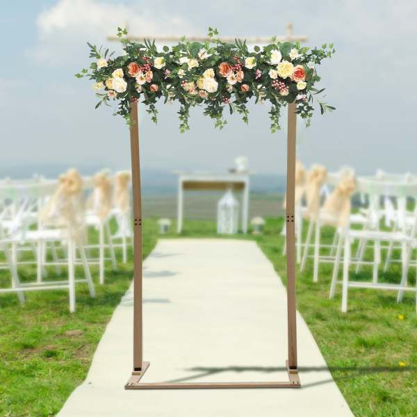 Arco di legno per matrimonio, archi per cerimonia, decorazione in legno per matrimonio, feste, giardino, esterno, sfondo interno (7ft)
