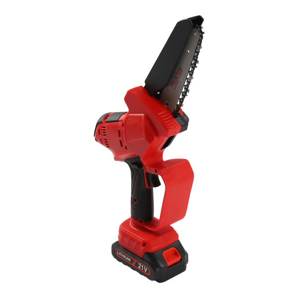 Motosega elettrica compatta portatile con una mano, alimentata a batteria ricaricabile, per taglio alberi e taglio legno