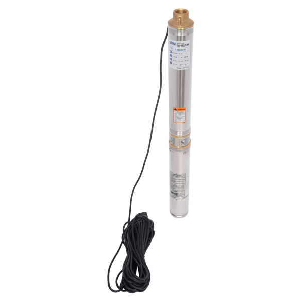 Pompa per pozzi profondi da 8,8 cm 750W 6300L/H 50 Hz Cavo di alimentazione 20 m con spina euro e pressostato + corda 20 m