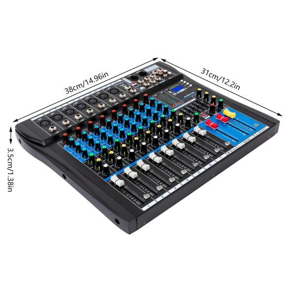 Mixer audio stereo professionale a 8 canali Bluetooth Registrazione USB Riproduzione computer phantom