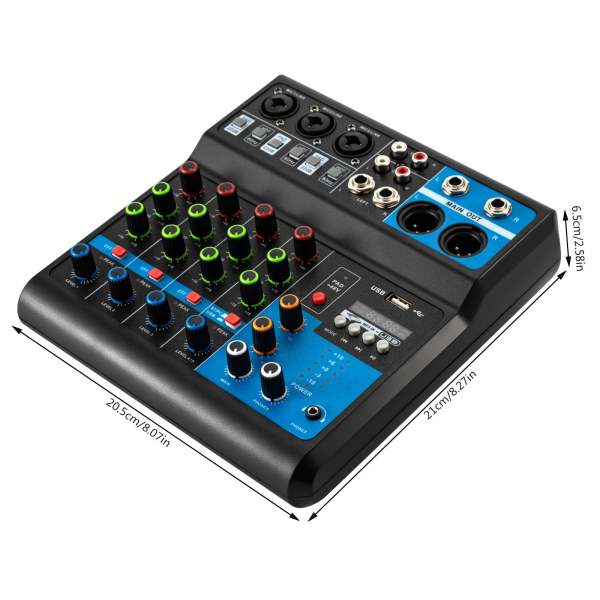 Mixer Audio 4 Canali Con Bluetooth - Console DJ Per Karaoke Home Studio E Live Streaming - Foto 1