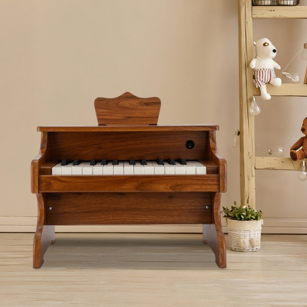 Pianoforte in legno per bambini a 25 tasti, senza batterie, adatto a bambini sotto i 5 anni