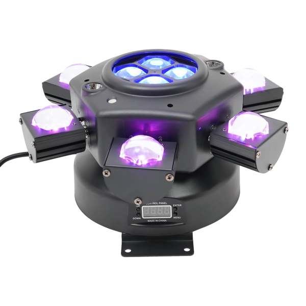 Luce di scena a diamante piccola a sei bracci da 150W con laser, sorgente luminosa a LED, 220-240V universale